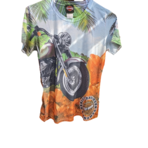 Harley Davidson Bahama Tee-shirt sz L 95% polyester 5% spandex very good conditi